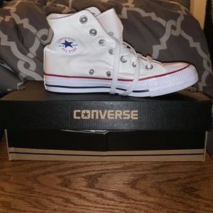 White high-top converse